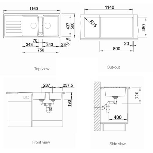 chau rua blanco lexa 8 s anthracite 1