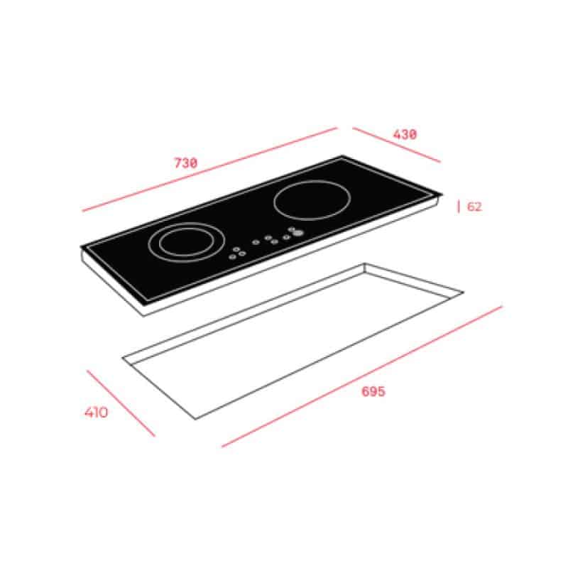 Kích thước Bếp từ Teka IB 702 Kích thước Bếp từ Teka IB 702