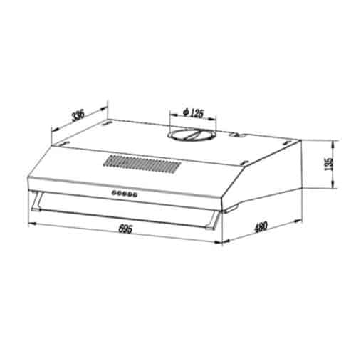 Kích thước của Máy hút mùi Teka CH 107BT