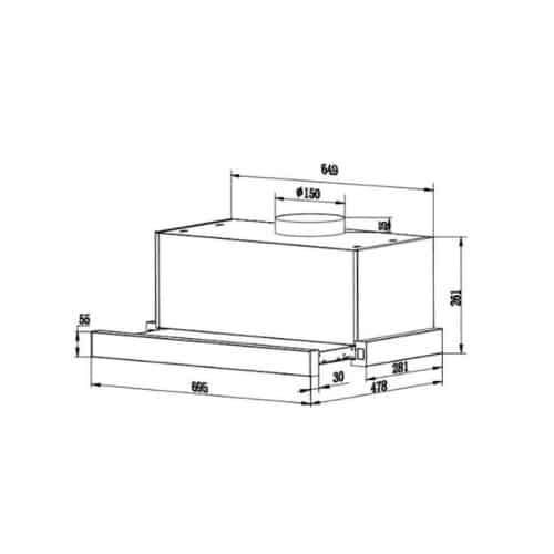 Kích thước của Máy hút mùi Teka CH 1170P