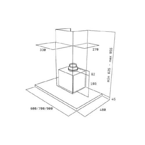 Kích thước của Máy hút mùi TEKA DJ 750
