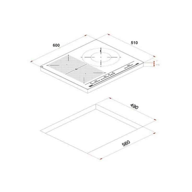 Kích thước của Bếp từ Teka IBC 63010 BK MSS Kích thước của Bếp từ Teka IBC 63010 BK MSS