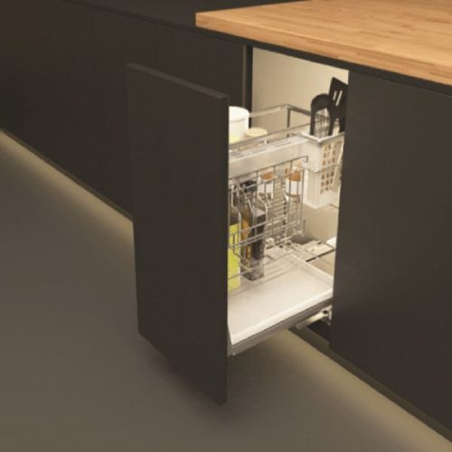 Bộ rổ dao thớt, chai lọ Sonata Hafele 549.20.213 mạ chrome