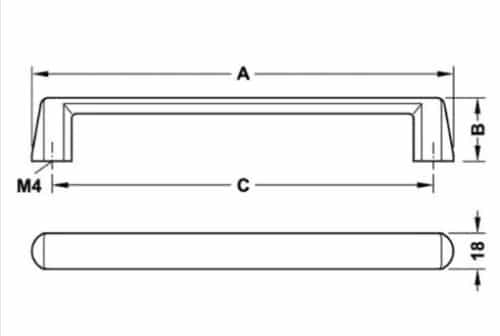 Tay nắm tủ Hafele Nicken mờ 212 x 32mm 106.69.607 3 Tay nắm tủ Hafele Nicken mờ 212 x 32mm 106.69.607