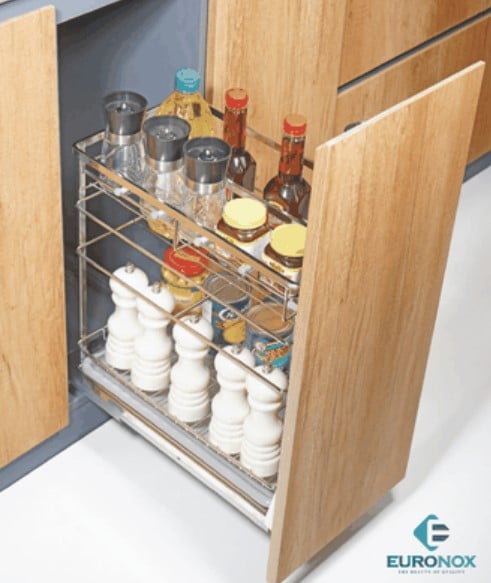 Giá dao thớt chai lọ đa năng nan dẹt 3 tầng Euronox EU2.40G