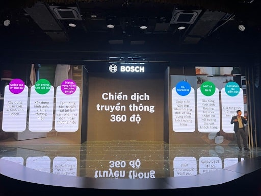 Khách hàng trải nghiệm thực tế các sản phẩm của Bosch tại buổi triển lãm.
