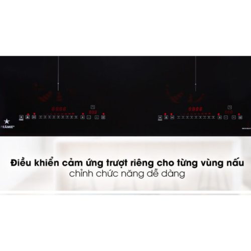Bảng điều khiển bếp từ kết hợp hồng ngoại Pramie PRTH-2109 2 vùng nấu lắp âm