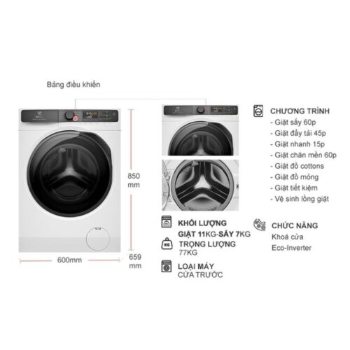 kich thuoc may giat say electrolux inverter giat 11 kg say 7 kg eww1123p5wc