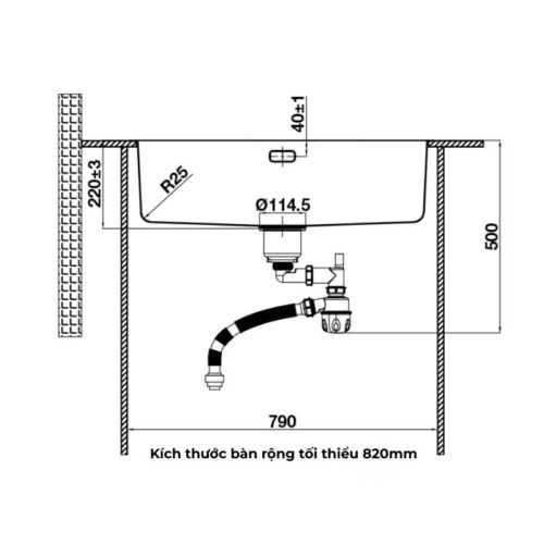 Kich thuoc khoet da Chau rua chen bat Inox Hafele HS24 SSN1S 760 567 24 407
